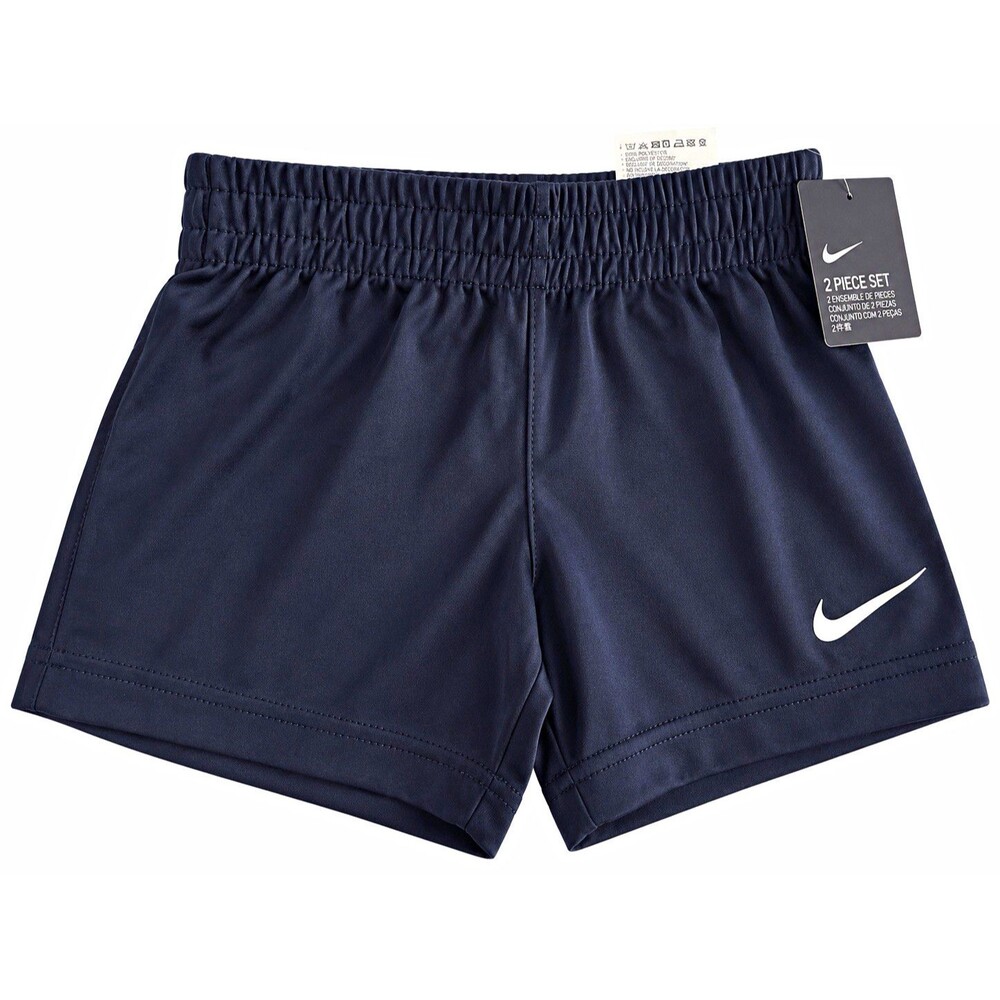 NWT Nike Dri-FIT Boys 2T Blue Athletic Shorts Pull On Elastic Waist Logo
